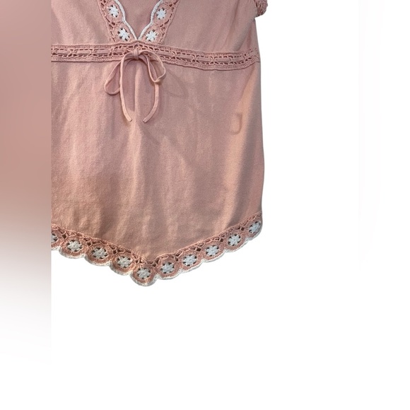 Y2K Peach Lace Trim Women's Babydoll Top Size XS/S - Picture 3 of 8